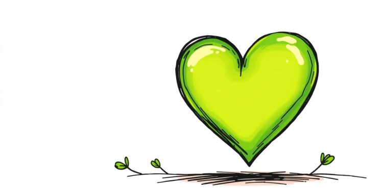 Grünes Herz WhatsApp Status